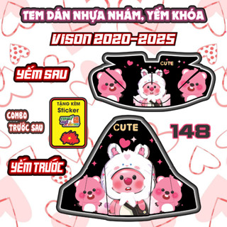  Combo tem dán yếm khóa VISION 2020-2025 dán trang trí doreamon gấu dâu decal sticker nhãn dán 