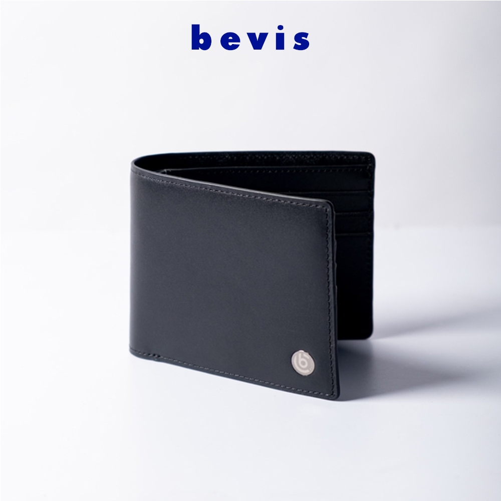 Ví Nam Đẳng Cấp Bevis Da Nhập Khẩu Đen Vân Trơn Korea VCA-TR-D-01