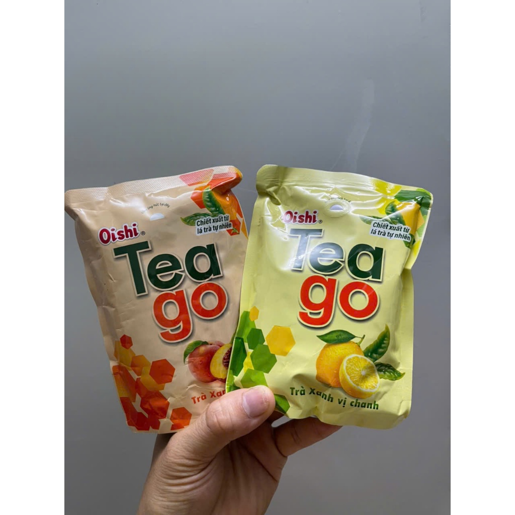 Bán sỉ nước trà xanh Tea Go vị chanh, đào Oishi bịch 10 gói 180ml(10 gói)