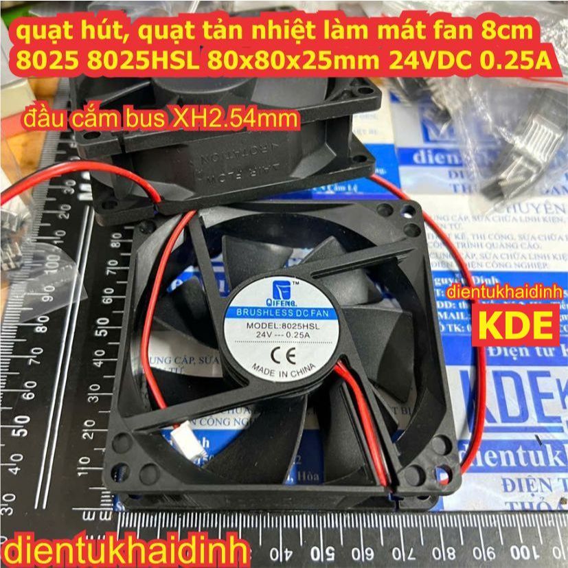 Quạt tản nhiệt làm mát nhỏ DC brushless fan 8cm 8020 80x80x20mm BEF8012MS 24V 0.2A 8025 80x80x25mm 0