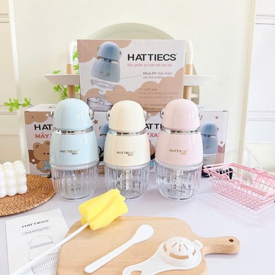 Máy xay ăn dặm cho bé KidsWorld Hattiecs với 11 lưỡi dao inox 304 cối thuỷ tinh dung tích 300ml