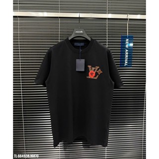  Áo thun Eo Vì thêu hình logo trước sau đáp da thiết kế hot trend Nam nữ New 2025 