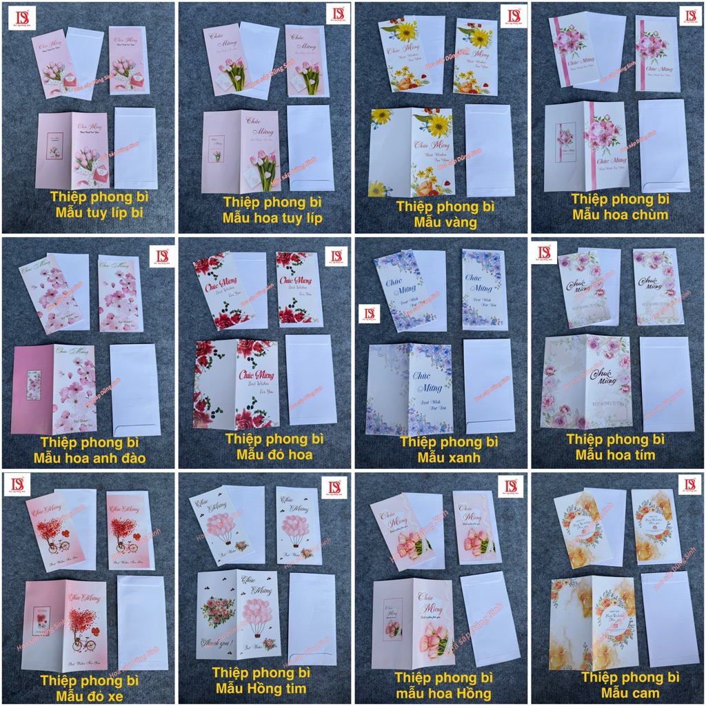 [ A116 ] Sỉ Thiệp ghi tay ( 50 cái - 100 cái ), thiệp phong bì, thiệp ghi lời chúc, thiệp chúc mừng các ngày lễ lớn