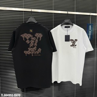  Áo thun Eo Vì thêu chữ logo da trước sau thiết kế hot trend Nam nữ New 2025 