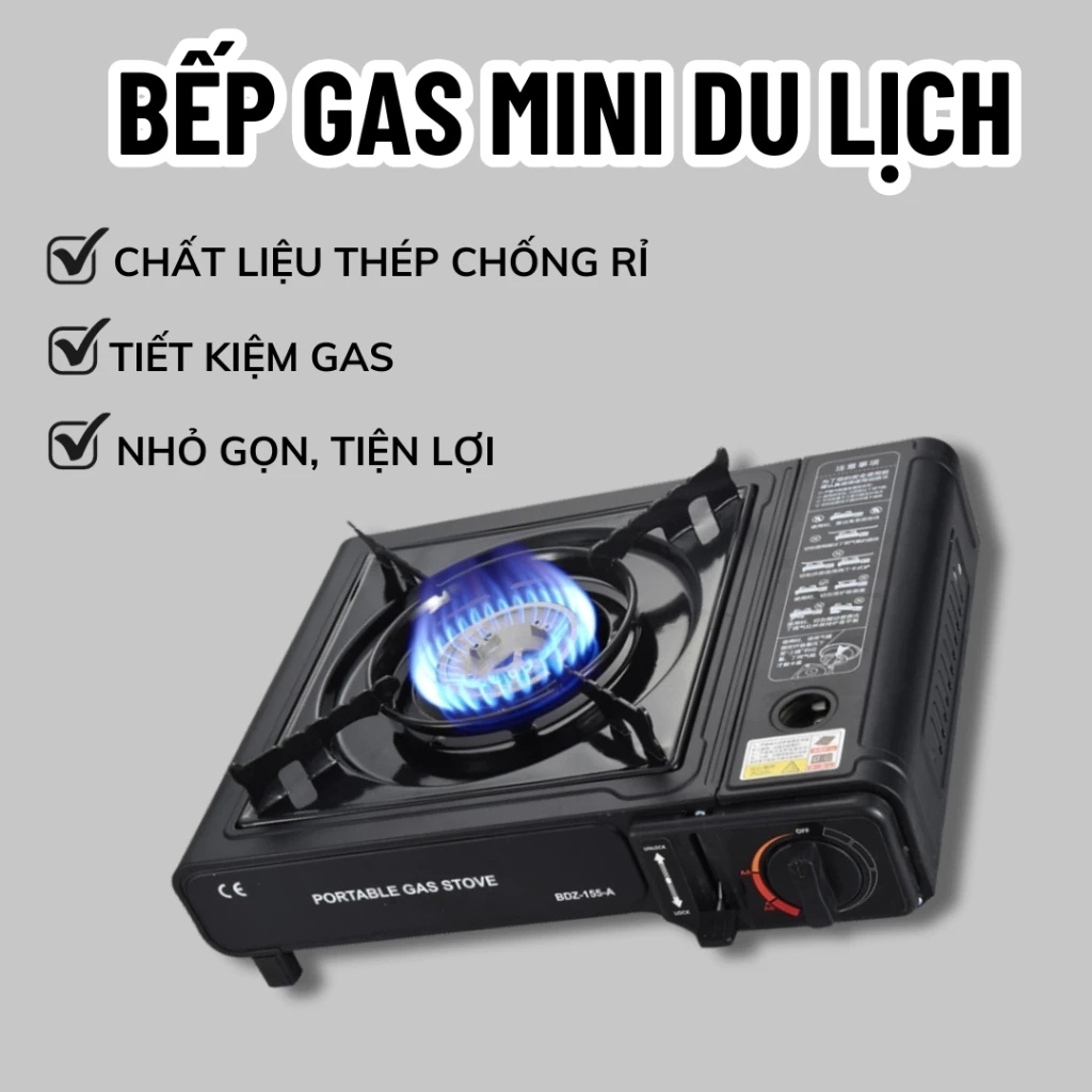 Bếp GA Mini Thép Không Gỉ Bếp Ga Mini. Chống Cháy Nổ Chống gió Tiện Lợi Cho Mọi Gia Đình