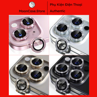 Mắt kính bảo vệ camera iphone đính đá sang trọng cao cấp nhũ kim tuyến lấp lánh 11,12,13,14,15,16,17 promax plus