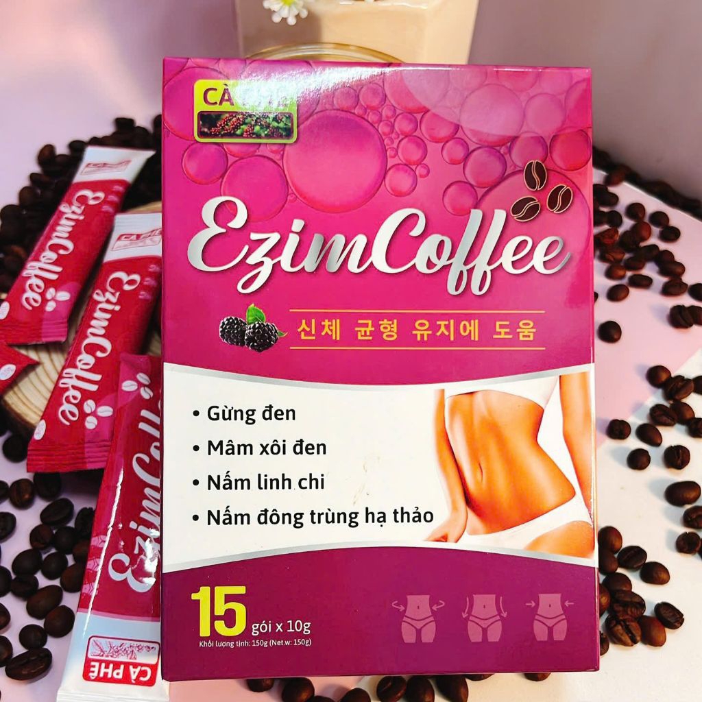 Cà Phê Giảm Cân Ezim Coffee Chính Hãng,Hộp 15 gói,Đẹp Da Giữ Dáng