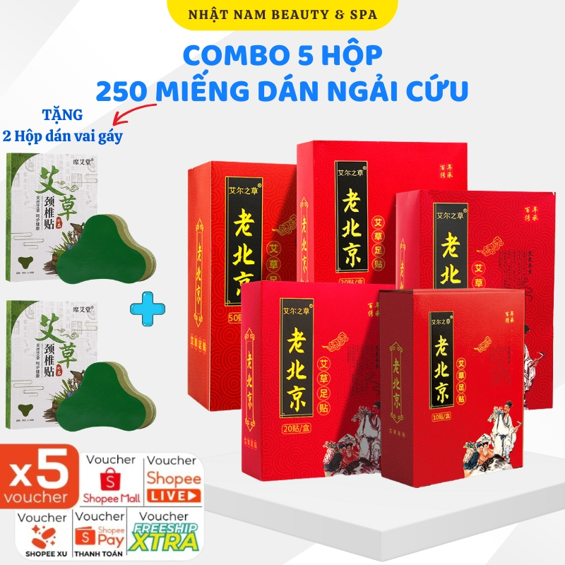 [Combo Mua 5 Tặng 2] Combo 5 Hộp Dán Chân Ngải Cứu Lão Bắc Kinh Giúp Ngủ Ngon, Cải Thiện Giấc Ngủ, T