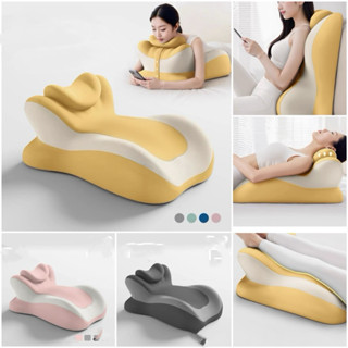  Gối tựa lưng ghế công thái học cao su non Memory foarm Gối ngủ chống trào ngược dạ dày đệm nằm sấp nệm gác chân 