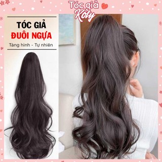 Tóc giả ngoặm xoăn dài 35 - 50cm, tóc ngoạm đuôi ngựa thẳng xù nhiều size cho nữ