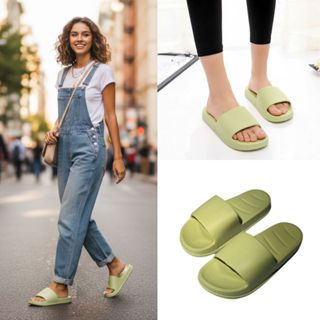  Dép nữ quai ngang Duwa chống trơn chất Eva nhẹ size 35-38 màu nâu đen,trà sữa xanh bơ 320-1 