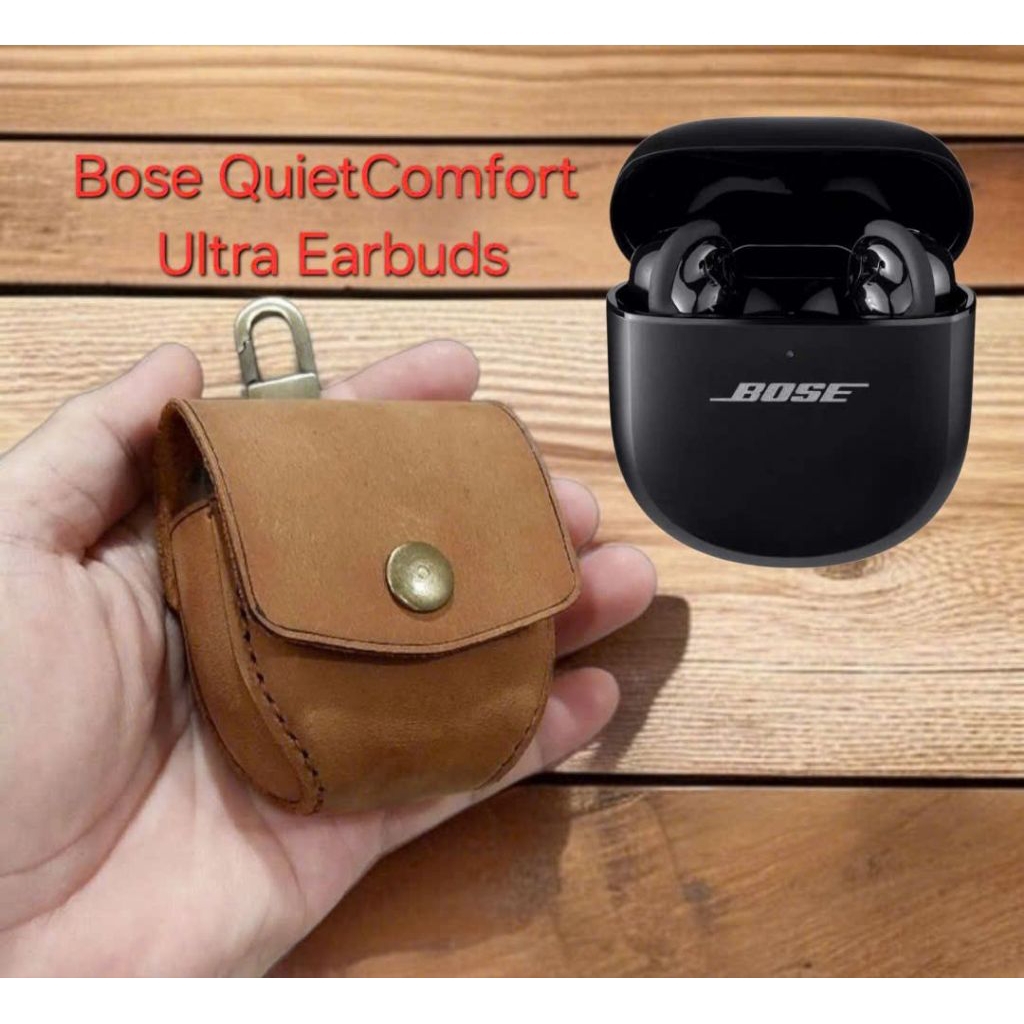 Bao da bò thật Bose QuietComfort Ultra Earbuds, Earbud 2 nút nam châm đồ da thủ công handmade