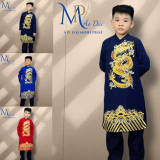 Áo Dài Bé Trai Thêu Rồng Tết Chất Liệu Tuyết Mưa Cao Cấp với 3 mầu đủ size từ 8-55kg MPT3002