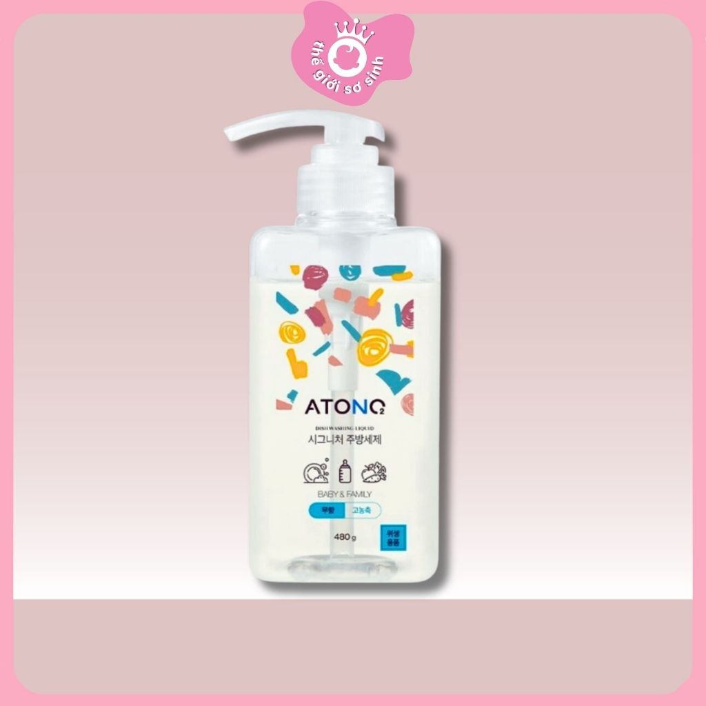 Atono2 Nước Rửa Bình, Rau Củ Quả Và Chén Bát Thuần Chay Đậm Đặc  Cho Bé Từ 0+ – Không Mùi – Atono2 N