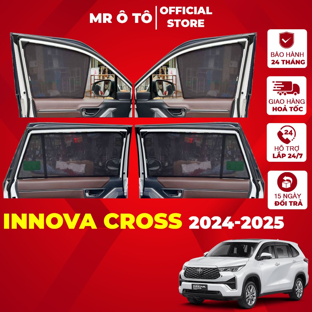 Rèm Che Nắng Xe INNOVA CROSS 2024-2025 Loại 1 MR Ô TÔ Chống Tia UV Tia Cực Tím Rèm Ô Tô Bảo Hành 2 Năm