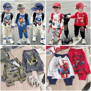  Set Bộ Quần Áo Siêu Nhân Anh Hùng Thu Đông Chất Liệu Cotton Đẹp Cho Bé Trai Từ 7Kg Đến 25Kg 