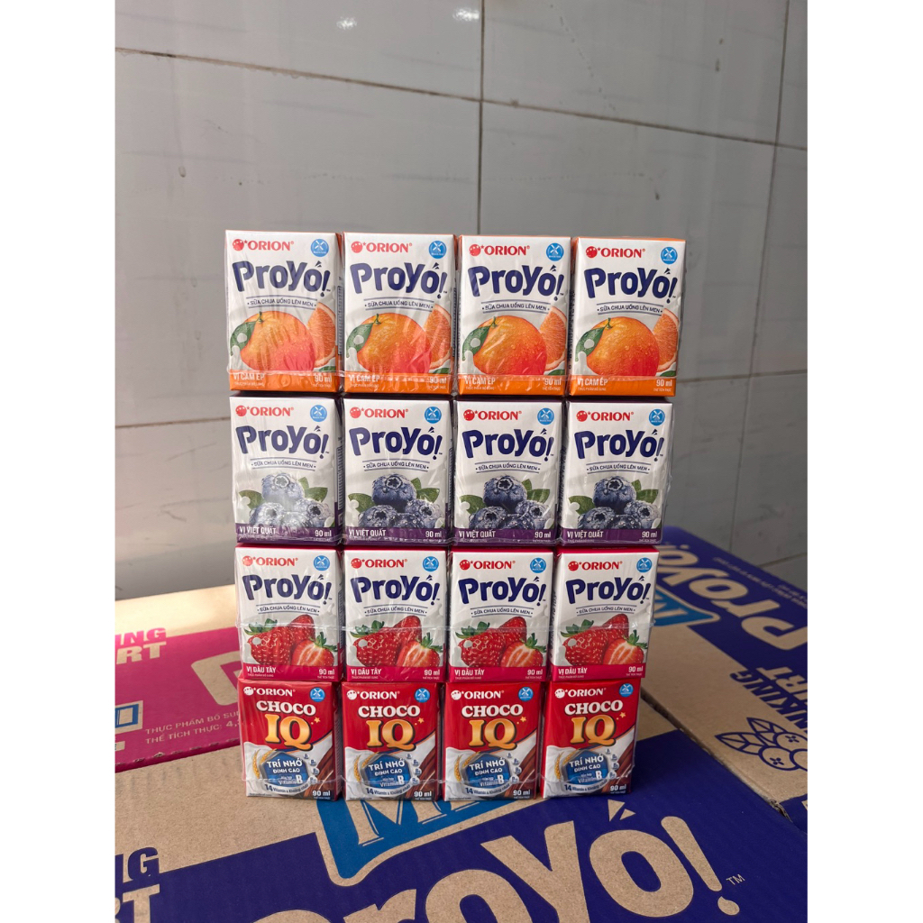 lThùng 48 hộp 90ml sữa chua uống proyo orion Date t7-26