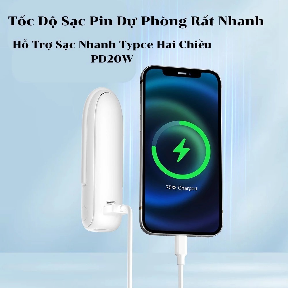 Quạt Mini Cầm Tay Tích Điện N15,Pin Sạc 10.000mAh,5 Tốc Độ Gió, Xoay Linh Hoạt 90 Độ Có Dây Đeo Cổ,Đèn LED Hiển Thị | BigBuy360 - bigbuy360.vn