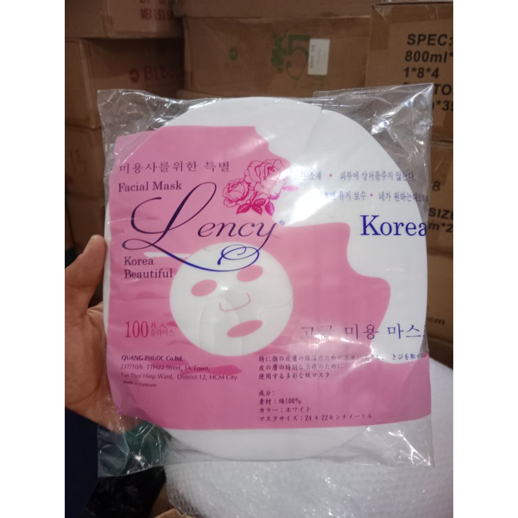 Mặt Nạ Giấy Lột Mụn LenCy Loại 1 100 tờ.