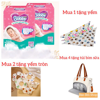 Tã quần mở một bên Bobby size NB 76 và size S80 dễ mặc chống tràn cho bé sơ sinh