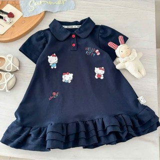  Váy Polo màu xanh than in Kitty đáng yêu cho bé gái  8-18kg . . . 