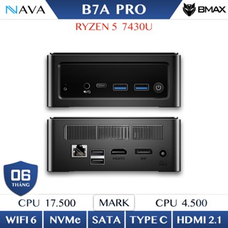 Mini PC BMAX B7A PRO – Ryzen 5 7430U – WiFi 6 – HDMI 2.1– Hỗ Trợ 8K, Nhỏ Gọn, Tiết Kiệm Điện