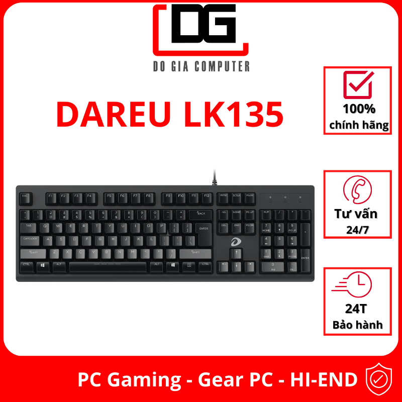 Bàn phím DAREU LK135 (Chống nước)-Sản phẩm lý tưởng cho gamenet