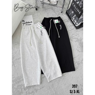  Quần Baggy Thụng Nữ Chất Nỉ Dày Dặn Phối 2 Túi Trước Quần Nỉ Cạp Chun Lưng Cao Dây Rút Sợi To 