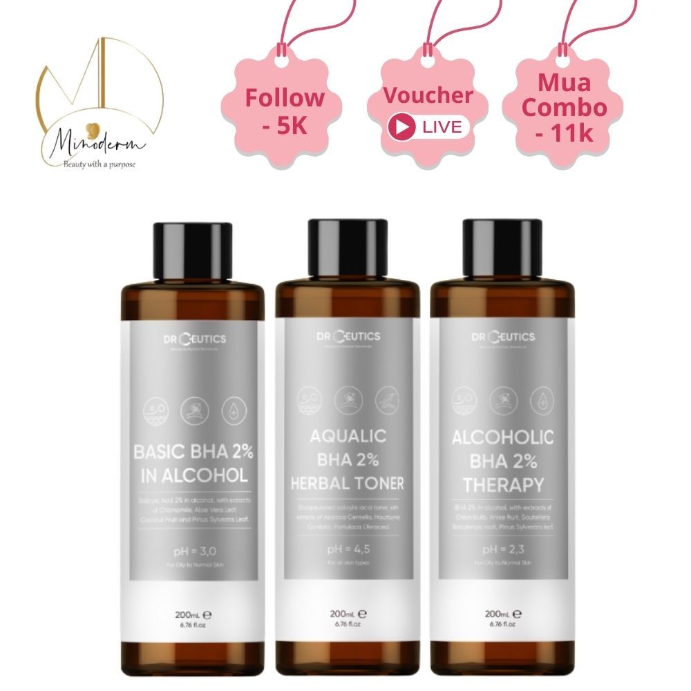 Tẩy tế bào chết DrCeutics BHA 2% dung dịch làm sạch và cân bằng da 200ml