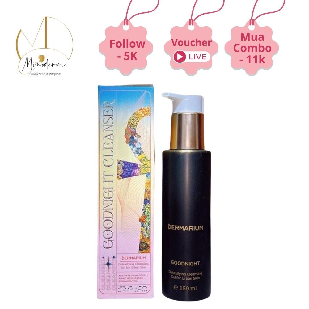 Sữa rửa mặt Dermarium Good Night Cleanser, The Waves làm sạch cho da dầu mụn dịu nhẹ