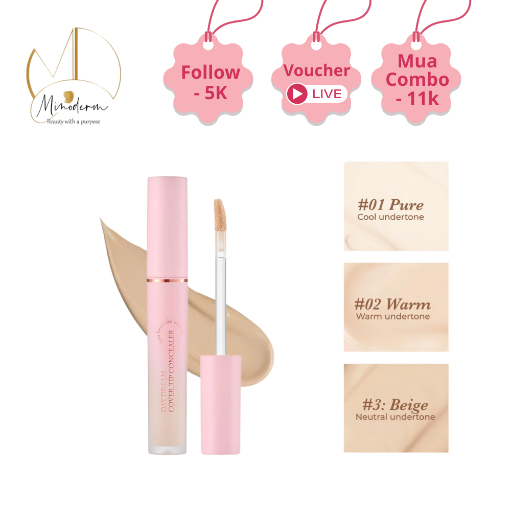 Kem Che Khuyết Điểm Aperire Daydream Cover Tip Concealer, chống nước, che phủ hoàn hảo Spf30
