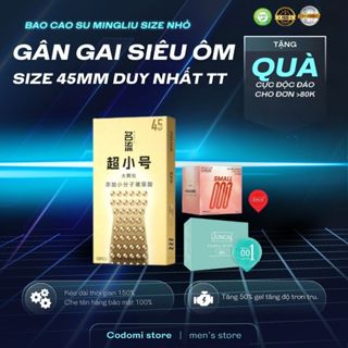 Bao cao su size 45mm SMALL XXS size bé gân gai siêu mỏng chống xuất tinh sớm kéo dài quan hệ 10 bcs