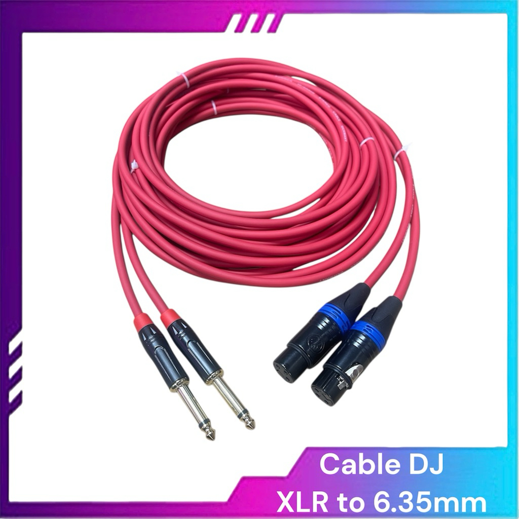 Cáp bàn DJ Canon ra 6.35 mm (xuất tín hiệu từ bàn DJ ra Loa) sommer - 5m | DJ Cable | XLR to 6.5mm