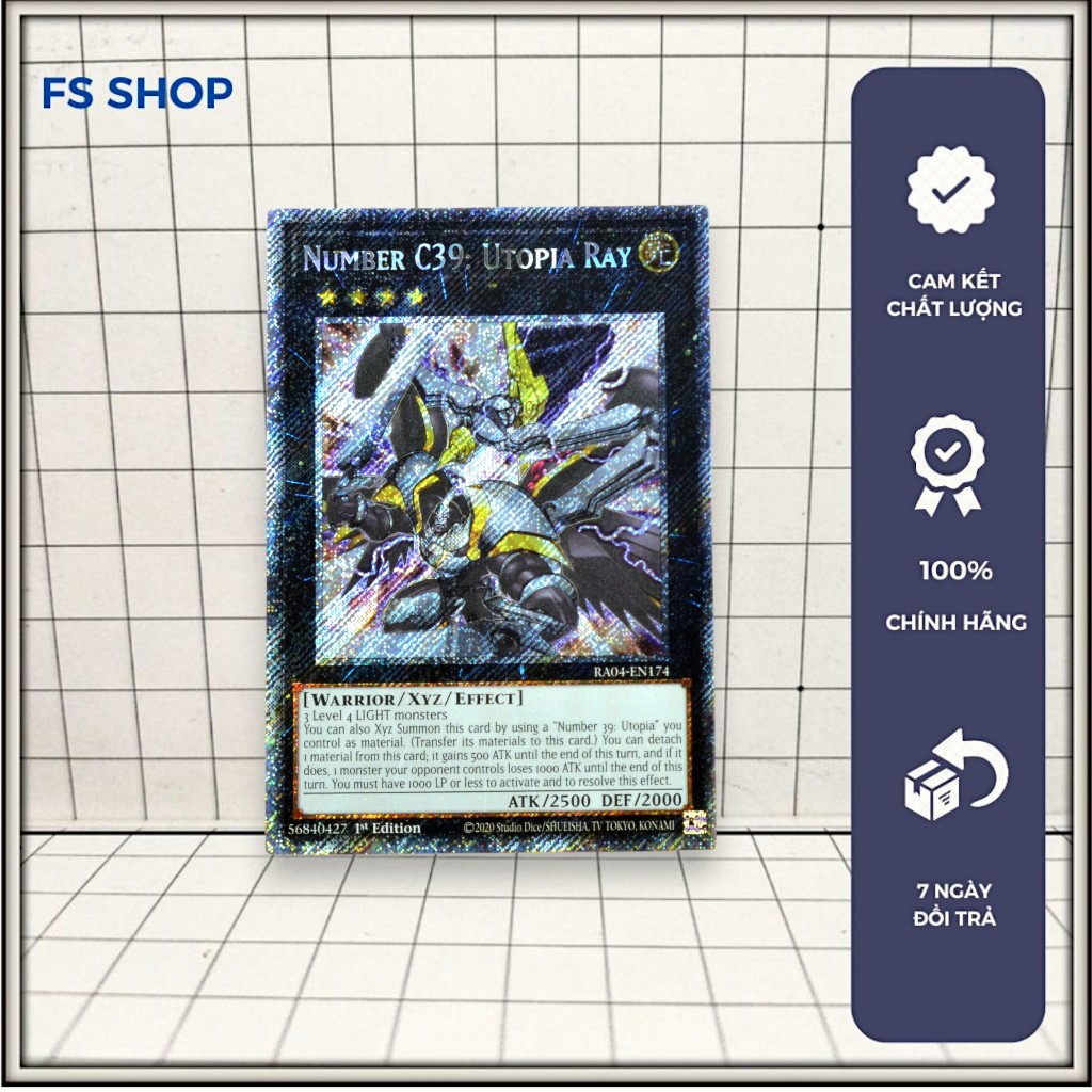 [FS shop] Thẻ Bài Yugioh Chính Hãng Number C39: Utopia Ray – Platinum Secret Rare