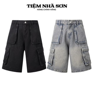 Quần Short Túi Hộp Baggy Jean Nam Nữ Chính Hãng Tiệm Nhà SƠN