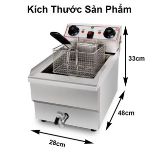 Bếp chiên điện 8L, Bếp chiên hẹn giờ, Bếp chiên điện tự ngắt, Bếp chiên nhúng điện cao cấp có van xả dầu EH101