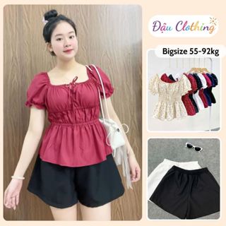  Set Áo Quần Bigsize Nữ Áo BabyDoll Vạt Xòe Kèm Quần Đùi Lưng Chun A282-Q500 