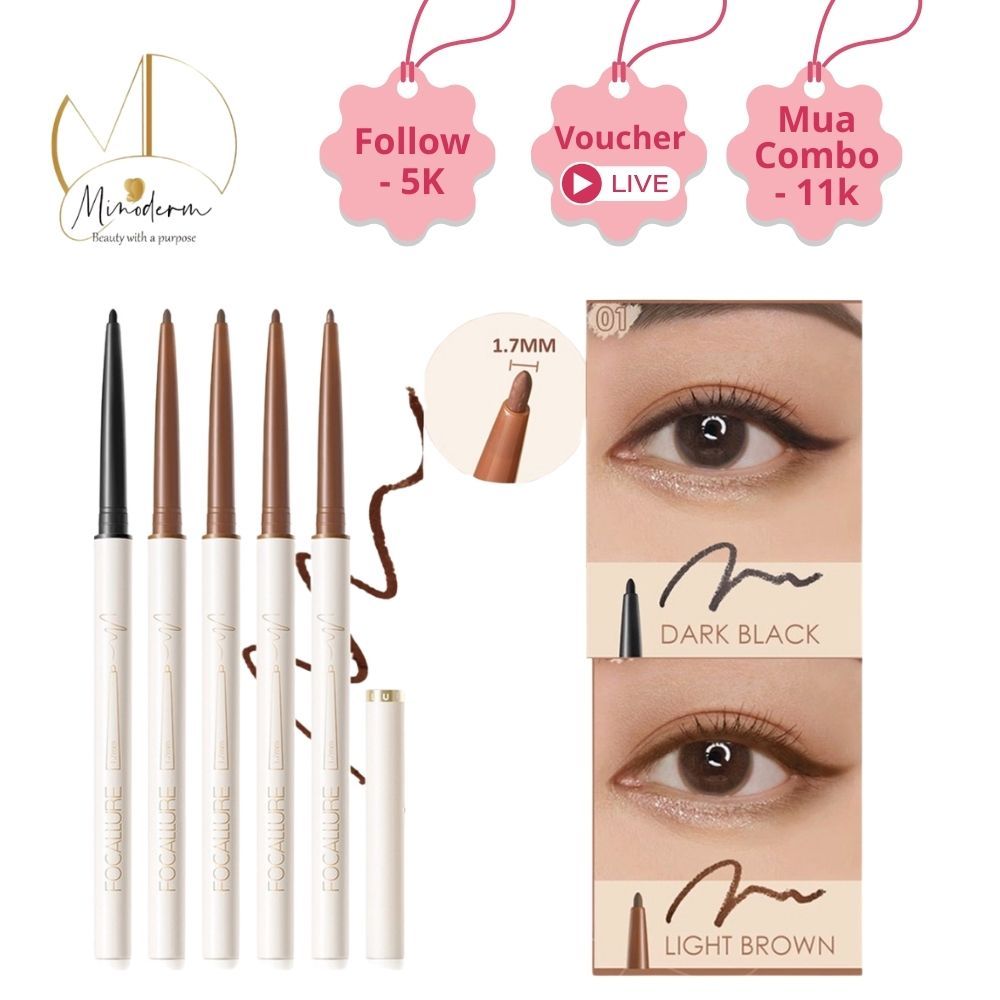 Bút chì kẻ mắt FOCALLURE siêu mảnh 1.7mm mềm mịn lâu trôi, chống nước 1g FA-243 | BigBuy360 - bigbuy360.vn