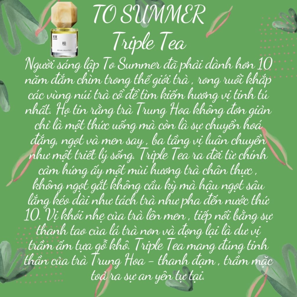 [Hàng sẵn] Tổng hợp nước hoa Fullseal To Summer chính hãng Auth mới 100% các mùi hương Triple Tea, Osmanthus, Cedarwood | BigBuy360 - bigbuy360.vn