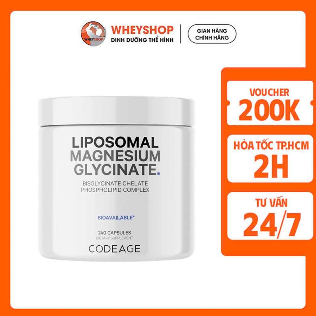 (MAGIE)Viên uống bổ sung khoáng chất Magie CODEAGE Liposomal Magnesium Glycinate, 240 viên/hộp,MADE 