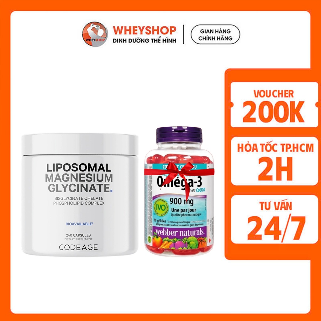 (MAGIE) Viên bổ sung Magie CODEAGE Liposomal Magnesium Glycinate, Hộp 240 viên - WHEYSHOP GÒ VẤP