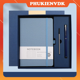  Bộ Quà Tặng Notebook Sổ Tay Bìa Vải Bút Ký Ngòi Bút Kèm Hộp Quà Túi Quà Nhiều Màu Sắc  W15 