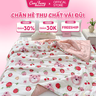 Chăn Hè Cotton Đũi Sơ Đậu Nành Hàn Quốc Kích Thước 2mx2m3 Nhập Khẩu, Mền Mùa Hè Mềm Mại Thoáng Mát Mẫu Mới 2025