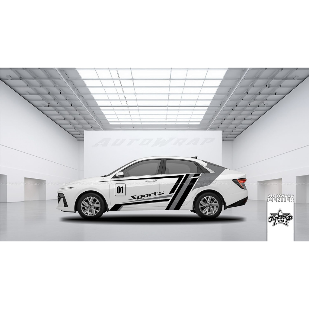 Tem họa tiết xe Hyundai Accent Sport Edition - Tem họa tiết ô tô Hyundai, tem dán sườn xe thể thao