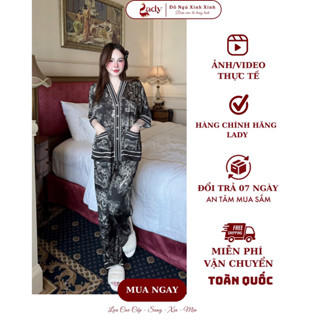 Bộ Ngủ Pijama Nữ TN Quần Dài Áo Cổ Y Cánh Dơi Lụa Latin – Đồ Ngủ Cao Cấp,Mát Lạnh, Che Dáng Khéo, Thanh Lịch, Sang Trọng