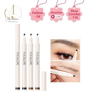 Bút Kẻ Mày FOCALLURE Đầu 4 Nhánh, Phẩy Sợi, Bền Màu, Chống Nước 10g FA-161