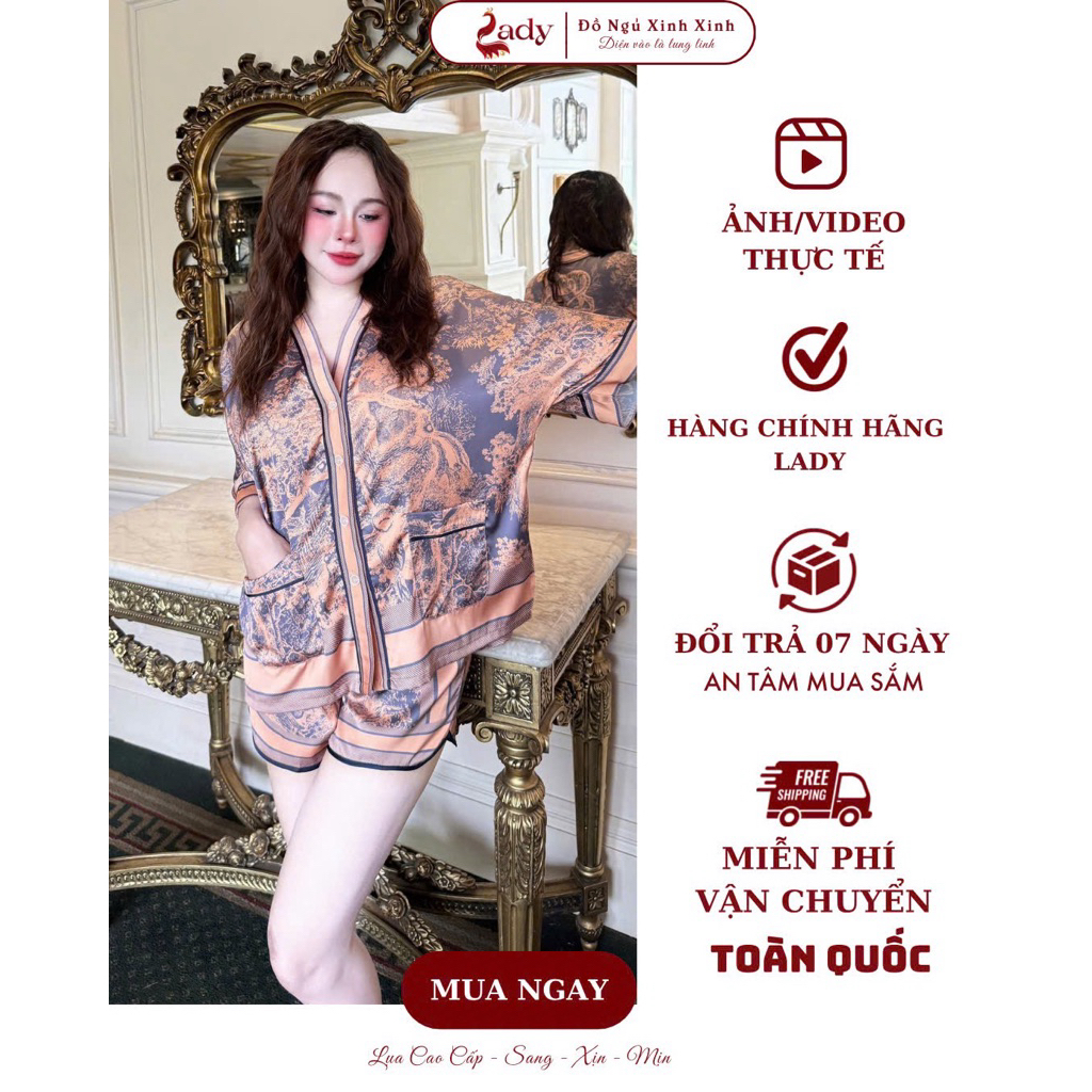 Bộ Ngủ Nữ Phom Cánh Dơi Áo Cổ Y Lụa Latin Cao Cấp Chất Liệu Lụa Latin Mềm Mại Thoáng Mát Màu Sắc Bền Đẹp