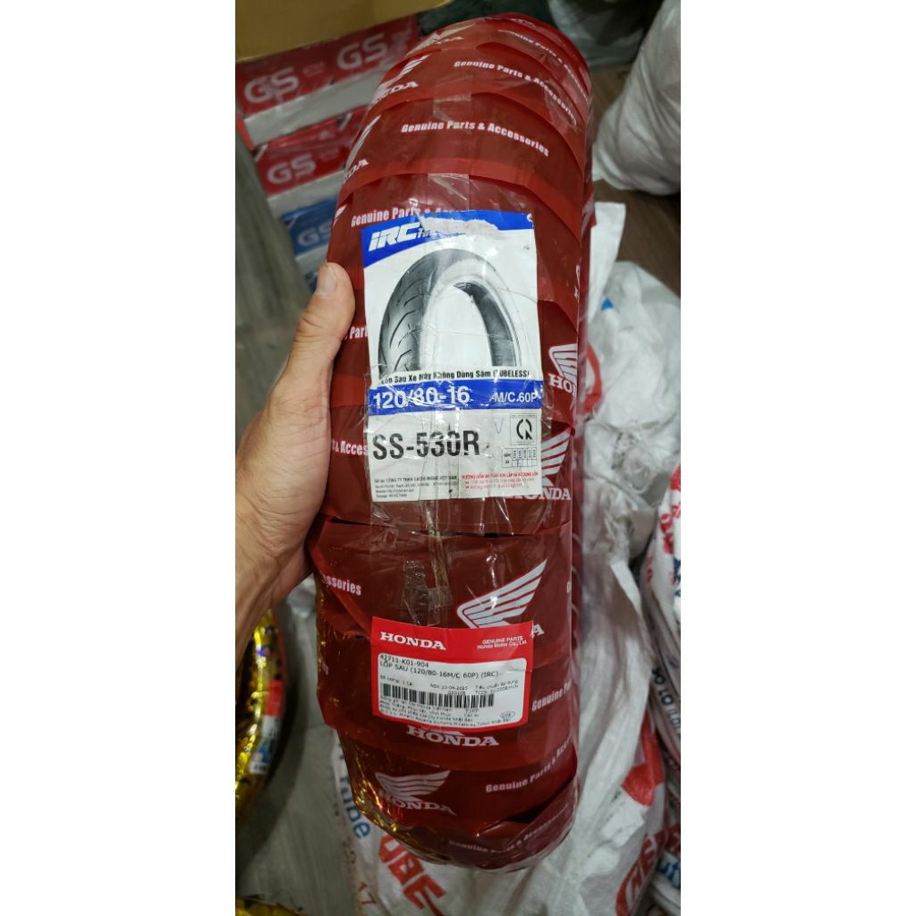 Lốp(Vỏ) sau theo xe SH 150 hãng HONDA REAL 120/80-16 TL bao bì đỏ đặc trưng hình cánh chim của hãng