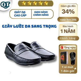 Giày Lười Nam Đẹp Da Bò Cao Cấp Chính Hãng Đế Cao Su Chống Trơn Trượt Thời Trang Đi Chơi Công Sở