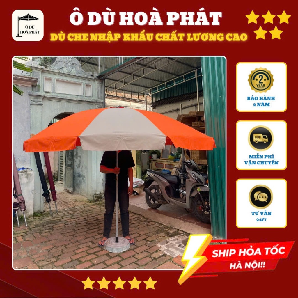 Ô Dù Chính Tâm Tròn 2M4 2M7 3M (Chưa đế) Che Mưa Che Nắng Ngoài Trời(Chưa bao gồm chân đế 15kg)Ô Dù 